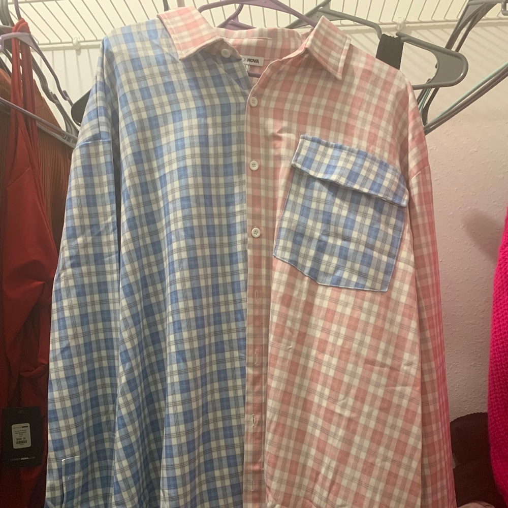 Fashion Nova Plaid Button Down - Picture 2 of 2
